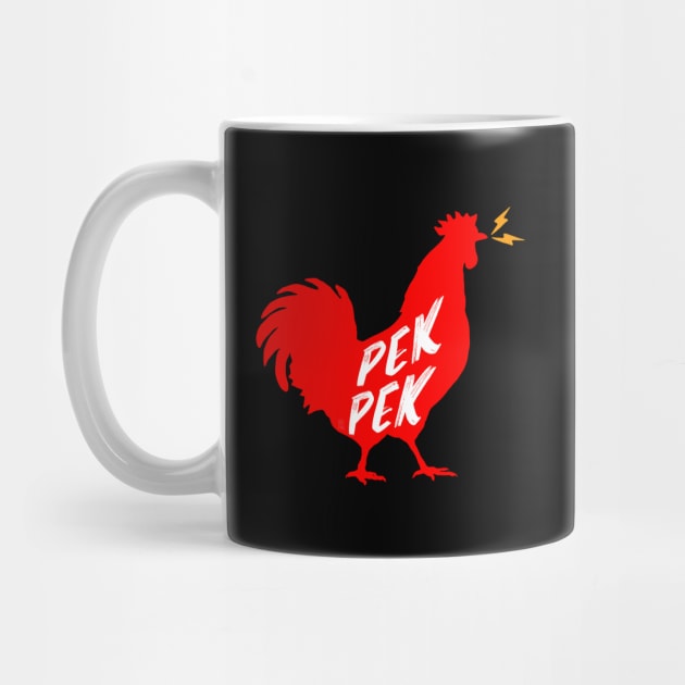 PEKPEK ROOSTER SOUND PINOY WORD RED by Aydapadi Studio